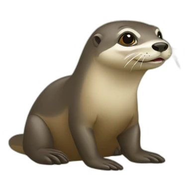 Loutre sur tortue sticker
