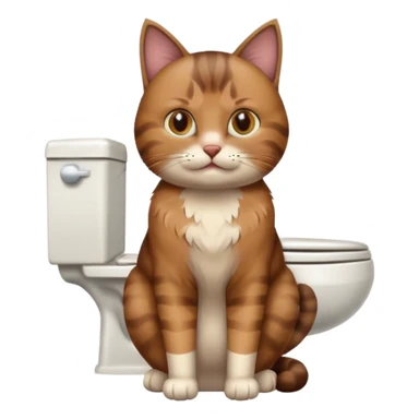 Poop cat in the toilet sticker
