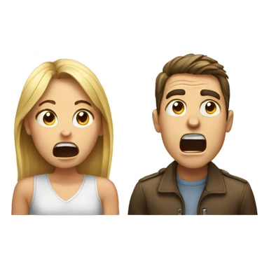 girl yelling at guy sticker