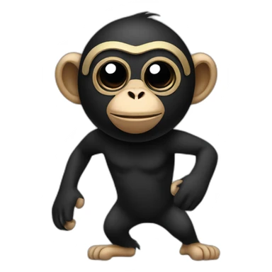 monkey stealing with a black mask sticker