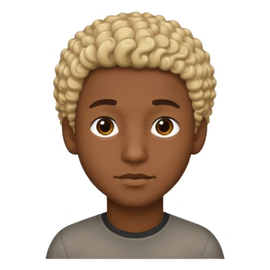 Chico joven latino, piel muy morena, pelo rubio corto rizado sticker