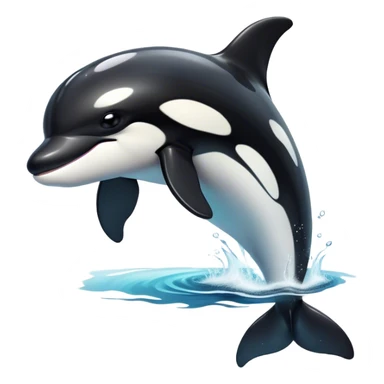 Cinematic Noble orca Portrait Emoji, Poised and majestic, with a sleek, streamlined black-and-white body, piercing intelligent eyes, and a powerful, commanding presence, Simplified yet sharp and sophisticated features, highly detailed, glowing with a soft oceanic radiance, high shine, intelligent and formidable, stylized with an air of deep-sea dominance, focused and alert, soft glowing outline, capturing the essence of an apex predator that appears ready to surge out of the waves with effortless authority! sticker