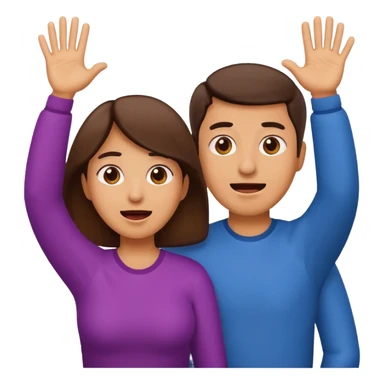 Mom and dad emoji throwing their hands up like they don't know sticker