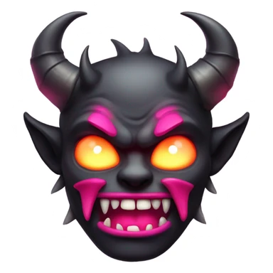 A demon face with the pink bow on it sticker