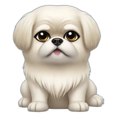White Pekingese artist sticker