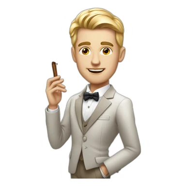 white skinned young rich man with cigar sticker