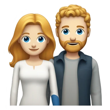 Couple white man with ginger hair and beard and blue eyes and a white woman with blonde hair and blue eyes  sticker