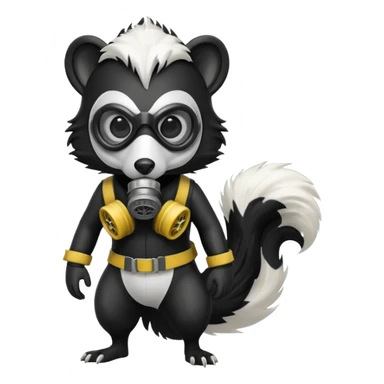 SKUNK WITH GAS MASK sticker