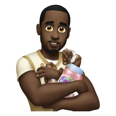 P.diddy holding baby oil sticker