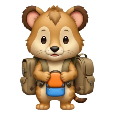  Safari Animal with Backpack  sticker