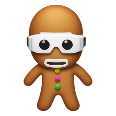 gingerbread man christmas in vr headset sticker