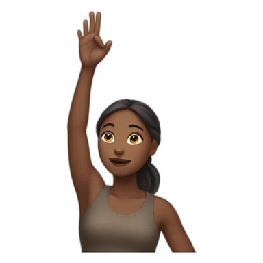 Black girl raising hand sticker
