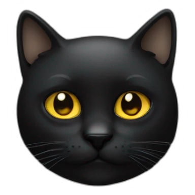 Black cat face gold eyes sticker