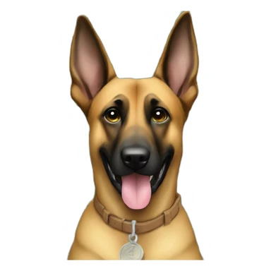 Malinois dog with lot of money sticker