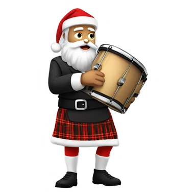 Santa in a kilt playing a snare drum  sticker