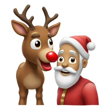 Santa with Rudolph the red nose reindeer  sticker