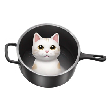 Cat sitting in a frying pan sticker