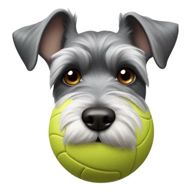 Schnauzer with a ball in its mouth   sticker