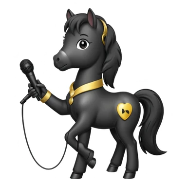 black pony with microphone sticker