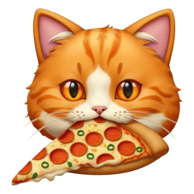 Cat eat pizza sticker