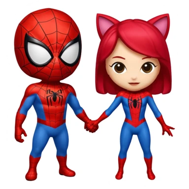 Spiderman et hello kity couple sticker