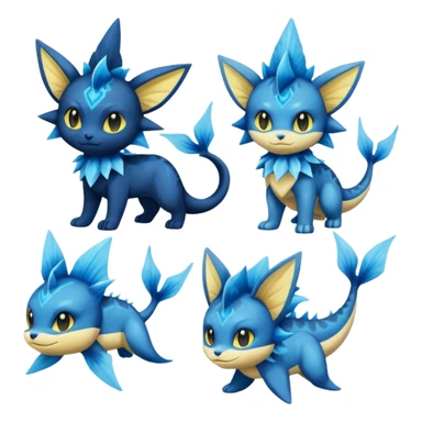 Luxio-Luxray-Vaporeon-Dewott-fusion sticker
