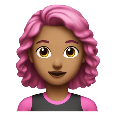 Gym girl with pink hear , brown eyes  sticker