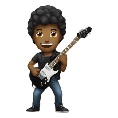 Guitarist man playing black electric guitar sticker