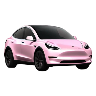 Baby pink tesla model y sticker