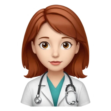 doctor with brown hair and red hairclips  sticker
