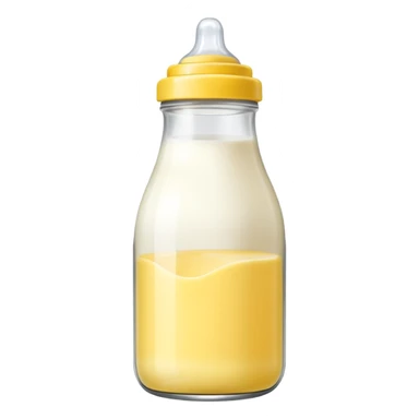 baby Milk bottle yellow sticker