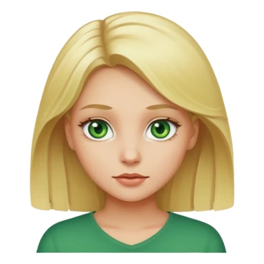 a blonde girl with green eues sticker