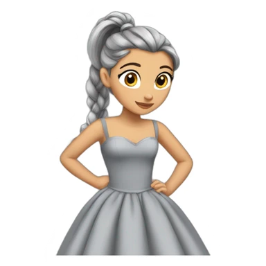 arianagrande-pony-tail-grey-dress sticker