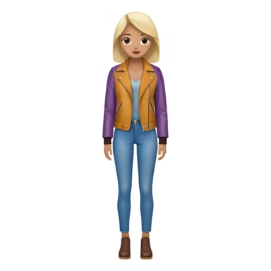 Women in leather jocket, full body, different color leather jocket, close up sticker