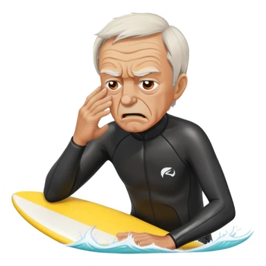 Angry old man facepalming while surfing sticker