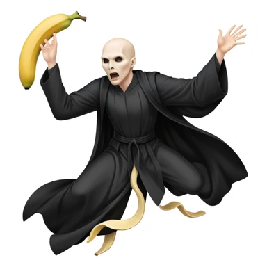 Voldemort slipping on a banana peel and falling dramatic  sticker