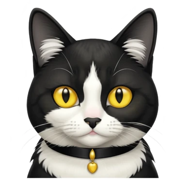 tuxedo cat with yellow eyes giving a side eye sticker