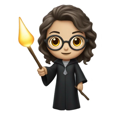 Female harry potter has a wand lite up sticker