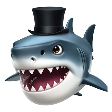 shark with black top hat sticker