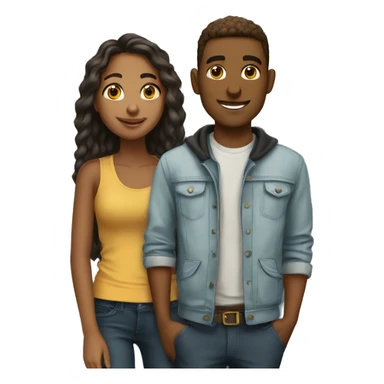 a college student couple sticker
