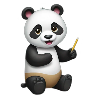 a panda teaching with a chalkboard sticker