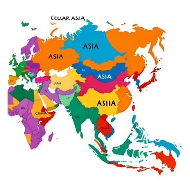 a map of asia sticker