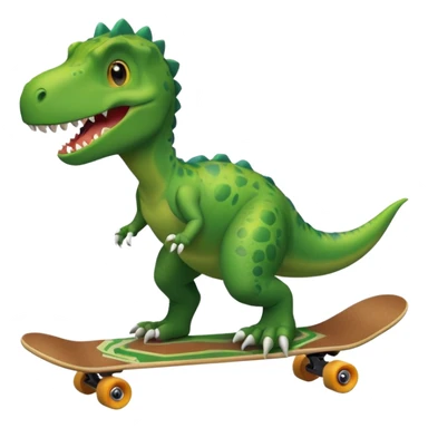 Dinosaur on a skateboard but the skateboard is a circle around the dinosaur sticker