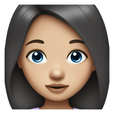 newborn baby daughter with dark straight hair and blue eyes sticker