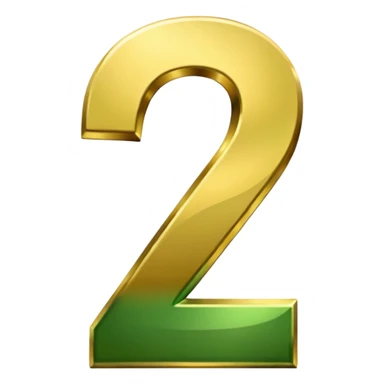 number seven  in golden and green shadows sticker