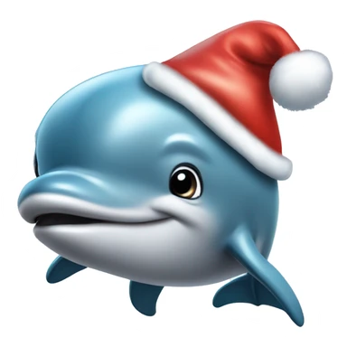 dolphin with a santa hat sticker