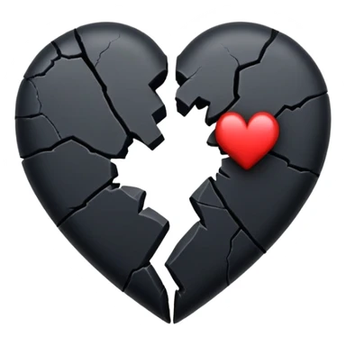 Simple black broken heart sticker