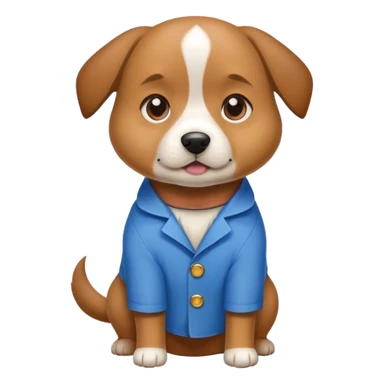 Dog wearing a shirt sticker