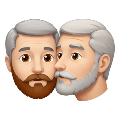 Grey haired bearded man and pretty brunette kissing  sticker