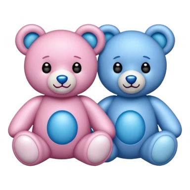 A Pink and a blue teddy bear in bead  sticker